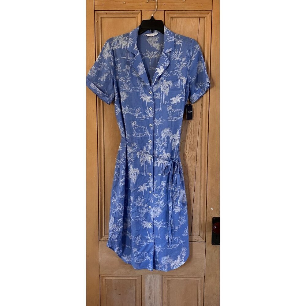 Lucky Brand Womens Tiger Resort Belted Lined Shirt Dress Size Small Blue SP NWT
